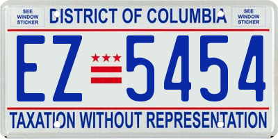 DC license plate EZ5454