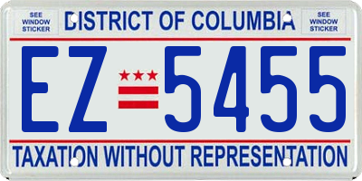 DC license plate EZ5455