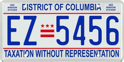 DC license plate EZ5456