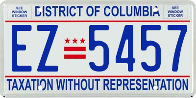 DC license plate EZ5457