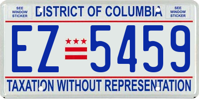 DC license plate EZ5459