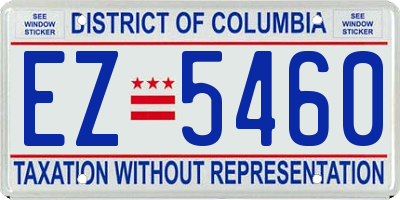 DC license plate EZ5460