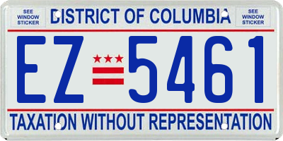 DC license plate EZ5461