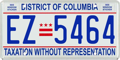 DC license plate EZ5464