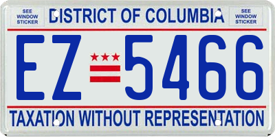 DC license plate EZ5466