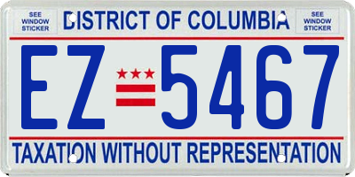 DC license plate EZ5467