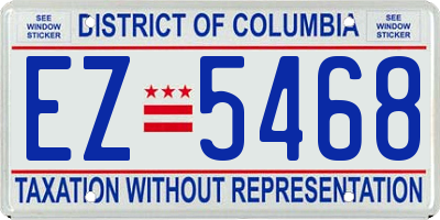 DC license plate EZ5468