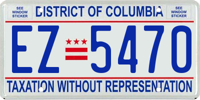 DC license plate EZ5470