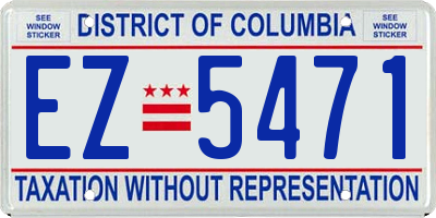 DC license plate EZ5471