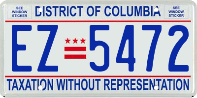 DC license plate EZ5472