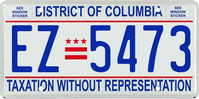 DC license plate EZ5473