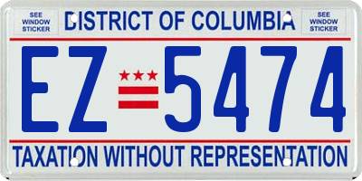 DC license plate EZ5474