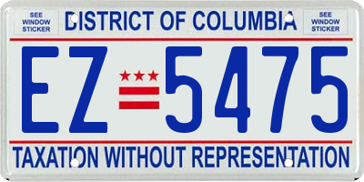 DC license plate EZ5475