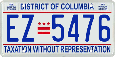 DC license plate EZ5476