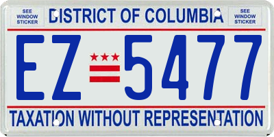 DC license plate EZ5477