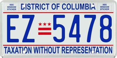 DC license plate EZ5478