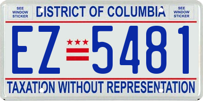 DC license plate EZ5481