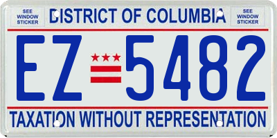 DC license plate EZ5482