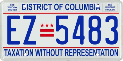 DC license plate EZ5483