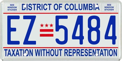 DC license plate EZ5484