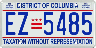 DC license plate EZ5485