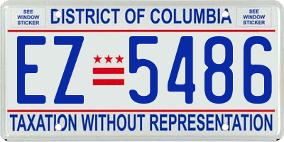 DC license plate EZ5486