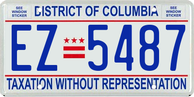 DC license plate EZ5487