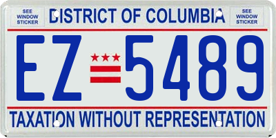 DC license plate EZ5489