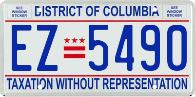 DC license plate EZ5490