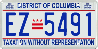 DC license plate EZ5491