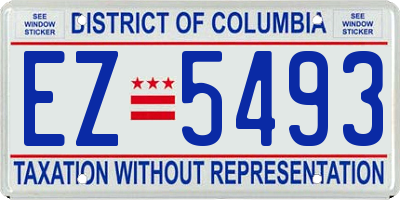 DC license plate EZ5493