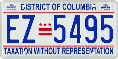 DC license plate EZ5495