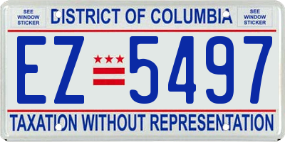 DC license plate EZ5497