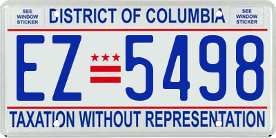 DC license plate EZ5498