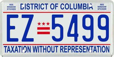 DC license plate EZ5499