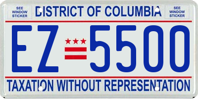 DC license plate EZ5500