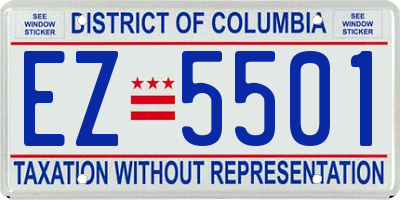 DC license plate EZ5501