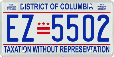 DC license plate EZ5502