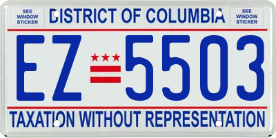 DC license plate EZ5503