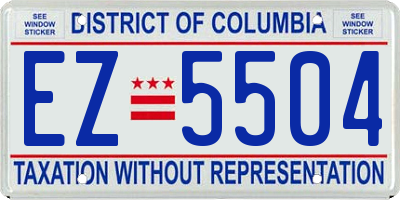 DC license plate EZ5504