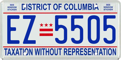 DC license plate EZ5505