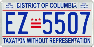 DC license plate EZ5507