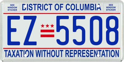 DC license plate EZ5508