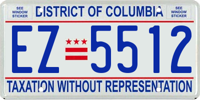 DC license plate EZ5512