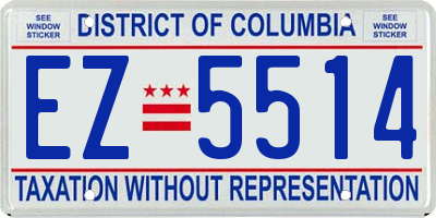 DC license plate EZ5514