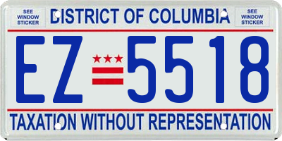 DC license plate EZ5518