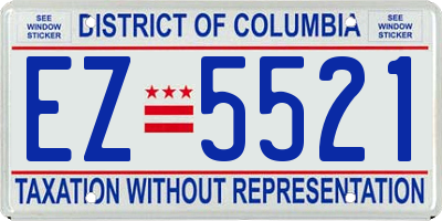 DC license plate EZ5521