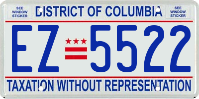 DC license plate EZ5522