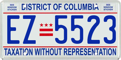 DC license plate EZ5523