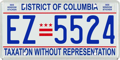 DC license plate EZ5524